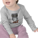 Gris de T-shirt de bébé de hibou