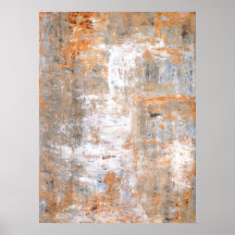 Gris et affiche de peinture d'art abstrait de Brow