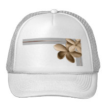 Gris et Plumeria perlés d'or de Champagne Casquettes De Camionneur