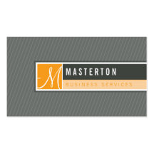 Gris orange bloqué moderne de monogramme de CARTE 