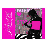Gris snob du fuschia | de zèbre de Popp de sweet s Invitations
