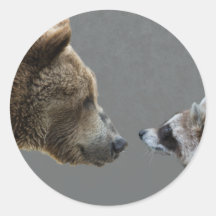 Grizzle draagt ontmoet Wasbeer Stickers
