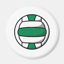 groen en wit volleyball koelkast magneetjes