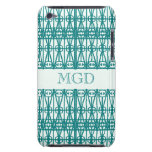 Groen monogram en Jugendstilontwerp Barely There iPod Hoesje