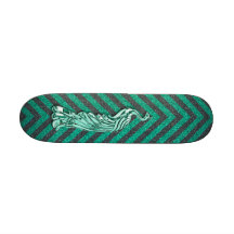 Groen schitter Pauw Skate Decks