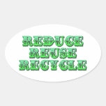 Groen verminder Hergebruik en recyclen Ovale Sticker