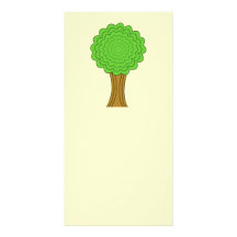 Groene Boom. Op roomachtergrond Foto Wenskaarten