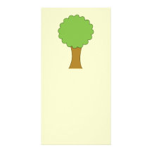 Groene Boom. Op roomachtergrond Fotokaart Sjabloon