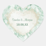Groene de munt nam Elegantie - sparen de Datum toe Hart Sticker