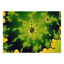 Groene fractal persoonlijke  aankondiging
