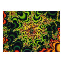 Groene fractal uitnodigingen