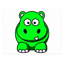 Groene Hippo Wens Kaarten