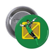Groene Lantaarn met Achtergrond Speld Button