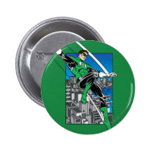 Groene Lantaarn met de Achtergrond van de Stad Buttons