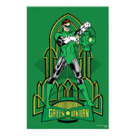Groene Lantaarn op decoratieve achtergrond posters