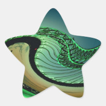 Groene oceaangolf stervormige sticker