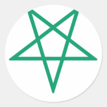 Groene Omgekeerde Pentagram Stickers