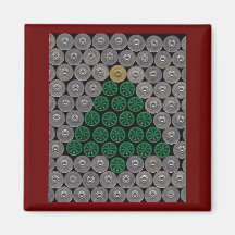 Groene shell boom Gouden Ster Koelkast Magneet