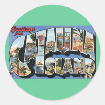 Groeten van Catalina Island Ronde Stickers