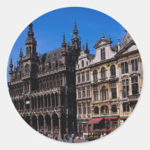 Grote Plaats, Brussel, België Ronde Stickers
