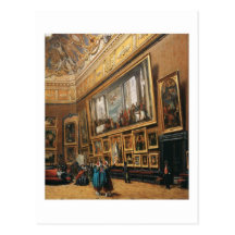 Grote Salon Carré in het briefkaart van het Louvre Wenskaart