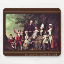 Groupe de famille dans le paysage, par Johann Zoff Tapis De Souris