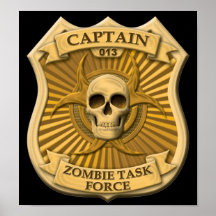 Groupe de travail de zombi - capitaine Badge Posters