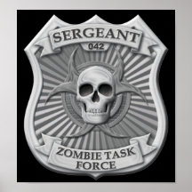 Groupe de travail de zombi - insigne de sergent affiches