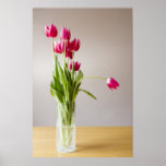 Groupe de tulipe dans le vase sur l'affiche de tab
