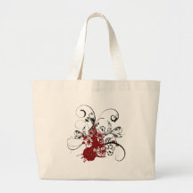 Grunge florale rouge de KRW Sac