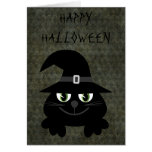 Grunge mignonne de cru de chat de Halloween de ban Cartes