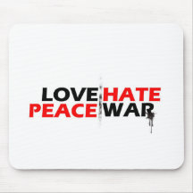 Guerre de haine de paix d'amour tapis de souris