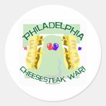 Guerre de Philly Cheesteak Autocollant Rond