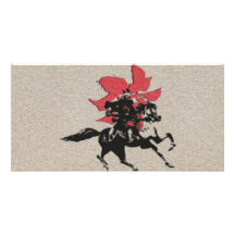 Guerrier samouraï cartes de vœux avec photo