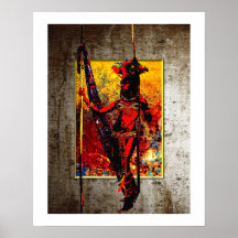Guerrière de femme de carnaval de l'Afrique Amazon Poster