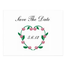 Guirlande de coeur de mariage carte postale