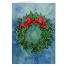 Guirlande de houx de Noël Cartes De Vœux