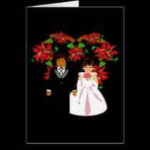 Guirlande interraciale de coeur de couples de mari cartes