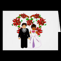Guirlande interraciale de coeur de couples de mari cartes