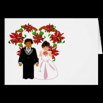Guirlande interraciale de coeur de couples de mari cartes