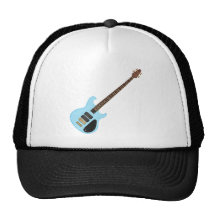 Guitare basse d'alambic bleu casquettes de camionneur