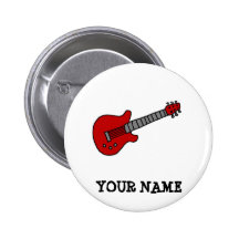 Guitare rouge de Rockin Badge Avec Épingle
