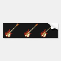Guitare Semi-creuse de ficelle du rayon de soleil  Autocollant Pour Voiture