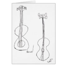 "Guitares " Cartes De Vœux