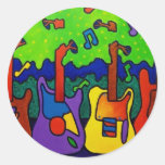 Guitares de natures par Piliero Autocollants Ronds