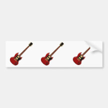 Guitares électriques de hard rock (rouges) adhésif pour voiture