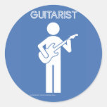Guitariste-couleur Adhésif Rond