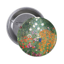 Gustav Klimt Blumengarten Speld Buttons