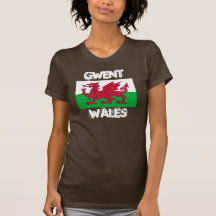 Gwent, Pays de Galles avec le drapeau de Gallois T-shirts