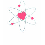 Habillement atomique de lumière de coeur t-shirts